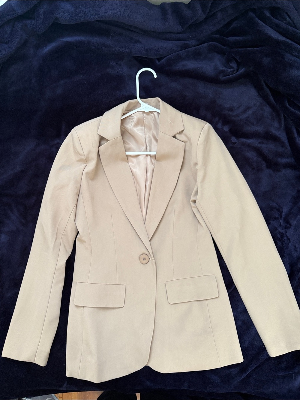H&M Beige Single-Button Tailored Blazer
